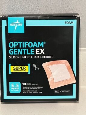 Medline  Optifoam Gentle Ex Silicone Faced Foam Adhesive Dressing EXP  03/2028